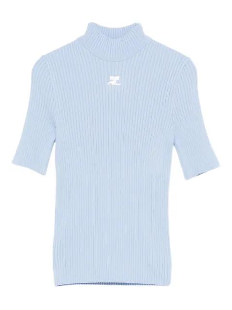 ribbed high-neck top by COURREGES