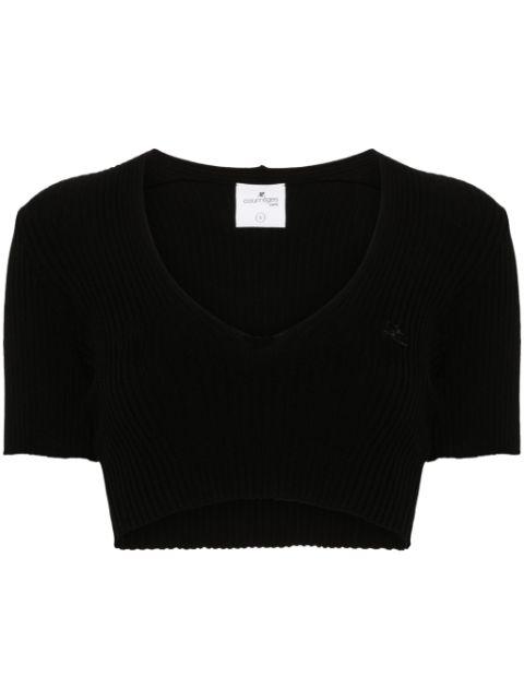 ribbed-knit cropped T-shirt by COURREGES