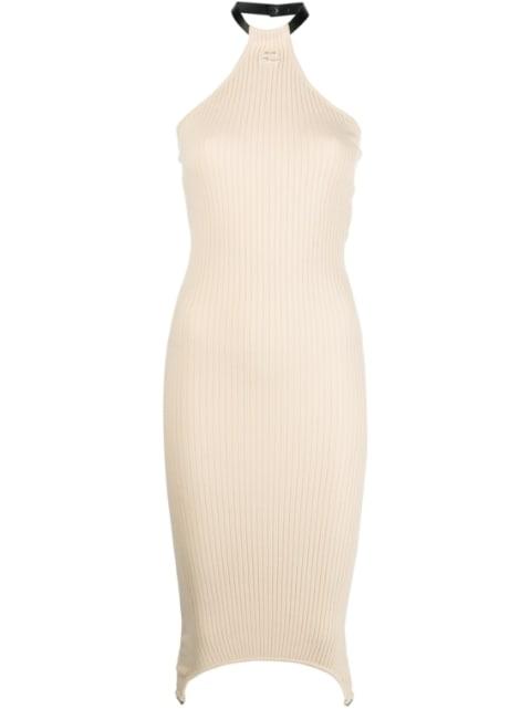 ribbed-knit halterneck dress by COURREGES