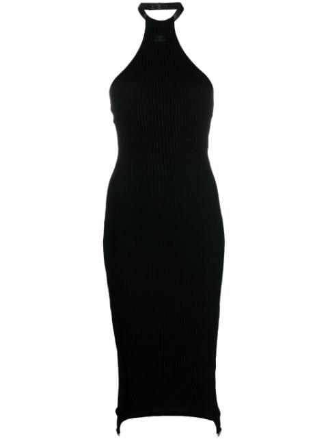 ribbed-knit halterneck dress by COURREGES