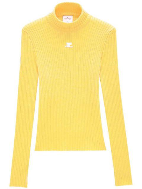 ribbed-knit logo top by COURREGES