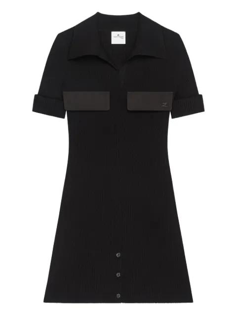 ribbed-knit polo mini dress by COURREGES