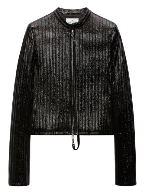 ribbed leather jacket by COURREGES