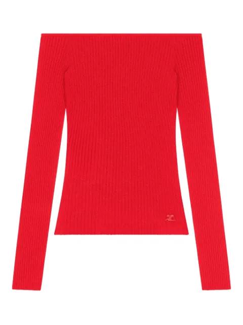 ribbed off-shoulder top by COURREGES