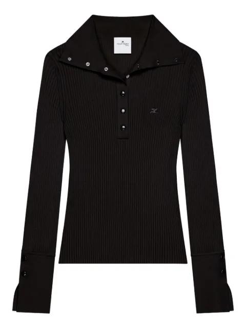 ribbed polo top by COURREGES
