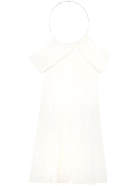 ring-hardware draped minidress by COURREGES