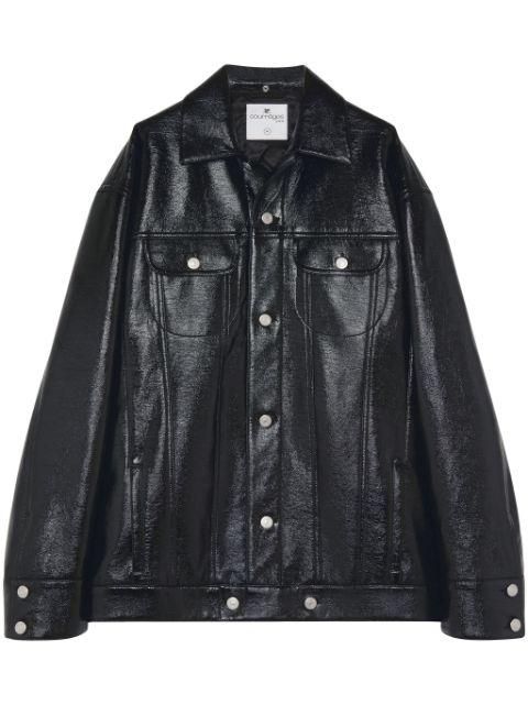 shine-effect biker jacket by COURREGES