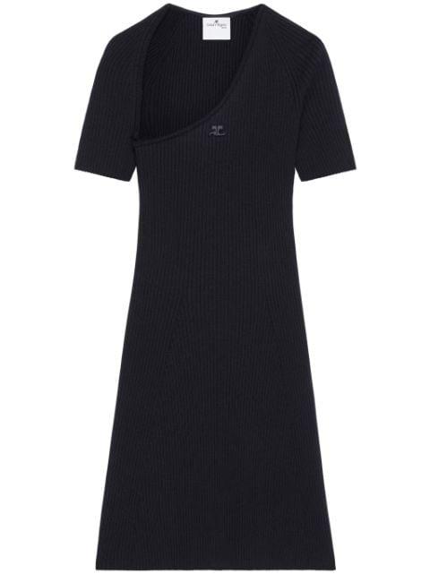 slash ribbed knit dress by COURREGES