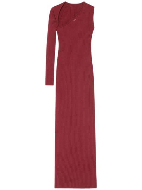 slash ribbed knit dress by COURREGES