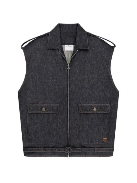 sleeveless denim bomber jacket by COURREGES