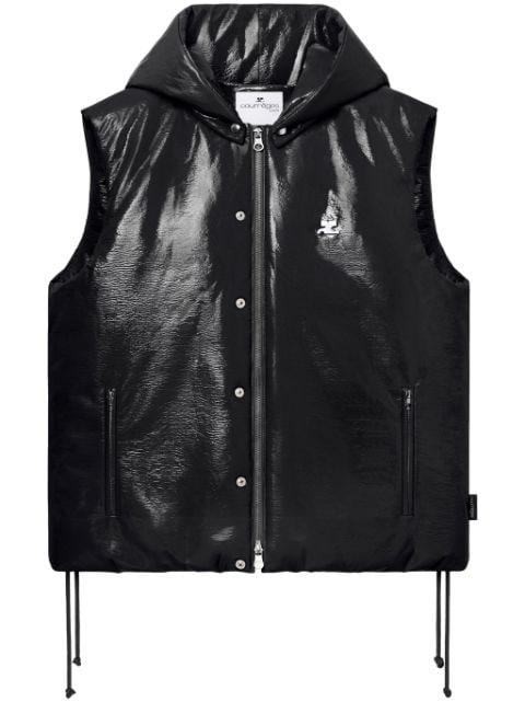 sleeveless vinyl puffer jacket by COURREGES