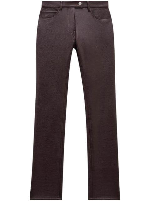 slim-cut vinyl trousers by COURREGES