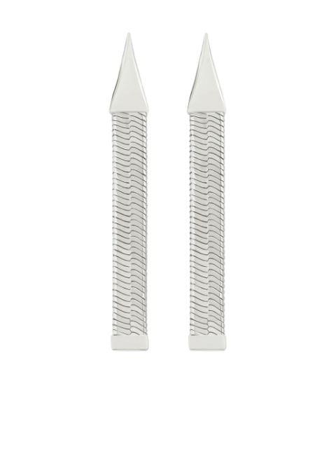 snake-chain brass drop earrings by COURREGES