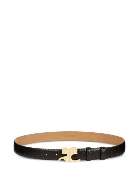 snakeskin-effect leather belt by COURREGES