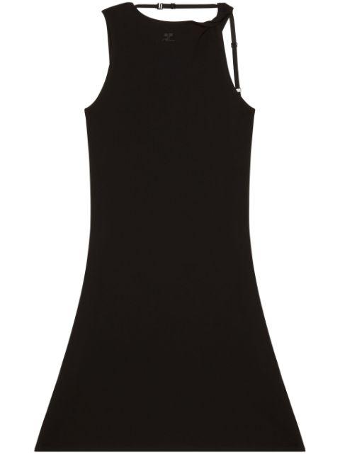 strap-detail jersey minidress by COURREGES
