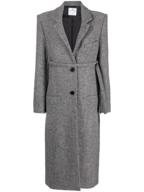 strap-detail tailored coat by COURREGES