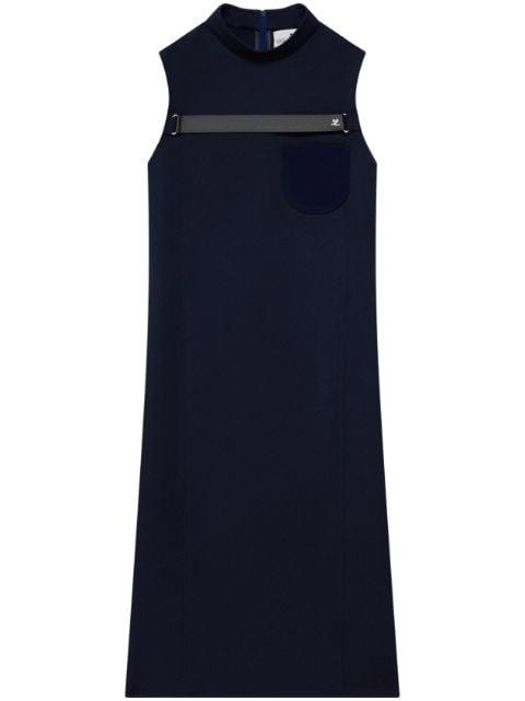 strap-detailed twill midi dress by COURREGES