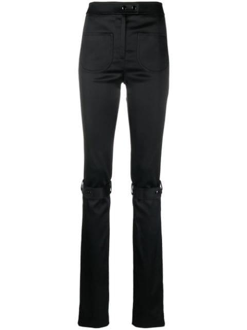 strap satin trousers by COURREGES