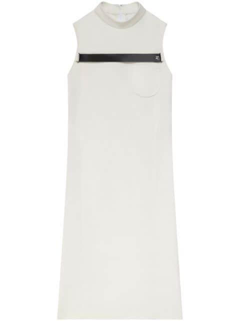 straped tailored twill dress by COURREGES