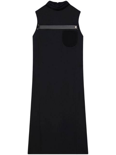 straped tailored twill dress by COURREGES