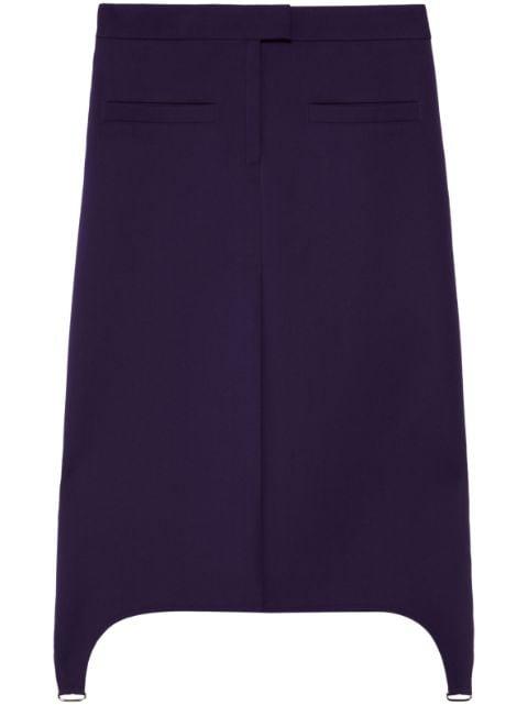 suspenders midi twill skirt by COURREGES