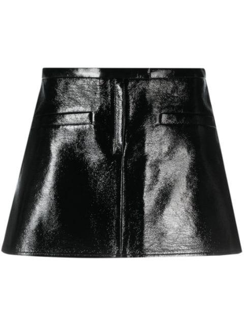 trapeze-silhouette vinyl miniskirt by COURREGES