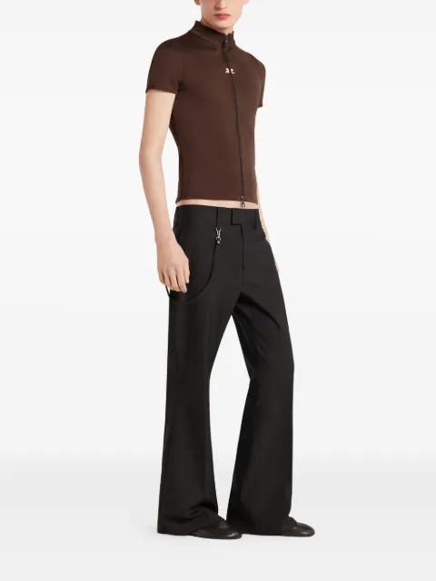 twill bootcut trousers by COURREGES