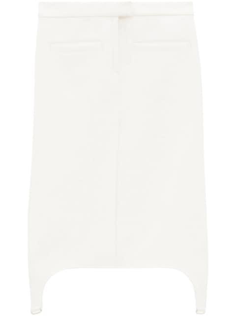 twill suspenders midi skirt by COURREGES
