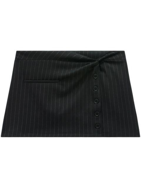twist-detailing pinstripe miniskirt by COURREGES