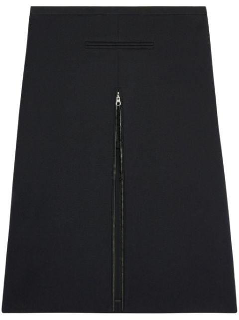 zip-detail twill midi skirt by COURREGES