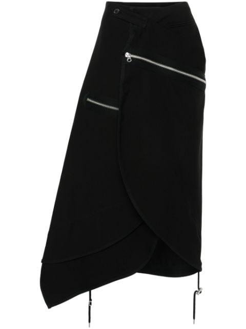 zip-detailed midi skirt by COURREGES