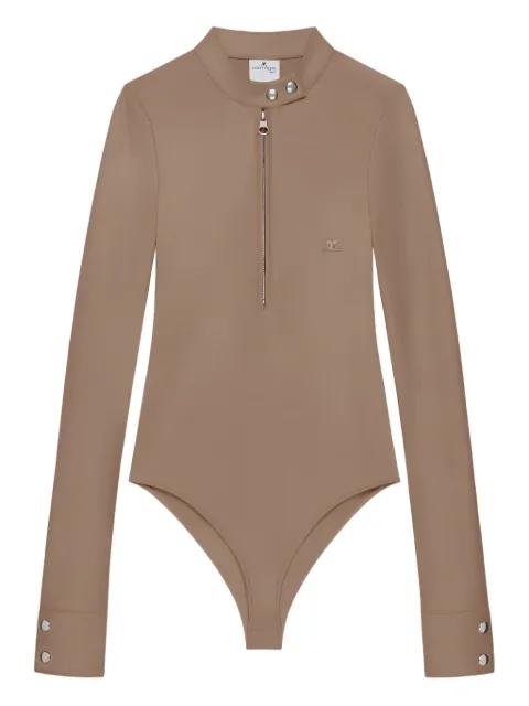 zip-front long-sleeve bodysuit by COURREGES