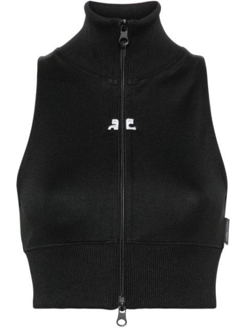 zip-up cropped vest by COURREGES