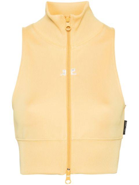 zip-up cropped vest by COURREGES