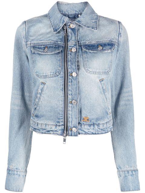zip-up denim jacket by COURREGES