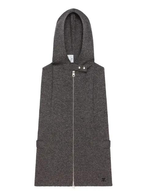 zip-up hoodied vest by COURREGES