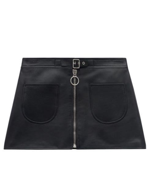 zip-up leather miniskirt by COURREGES