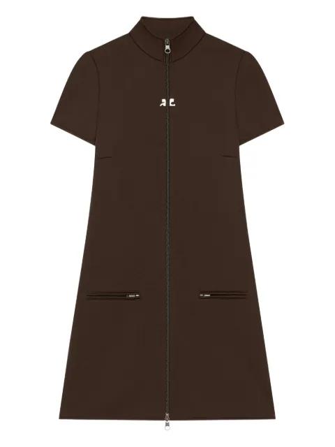 zip-up short-sleeve mini dress by COURREGES