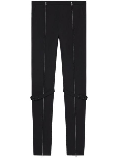 zip wool blend pants by COURREGES