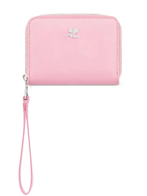 zipped leather compact wallet by COURREGES