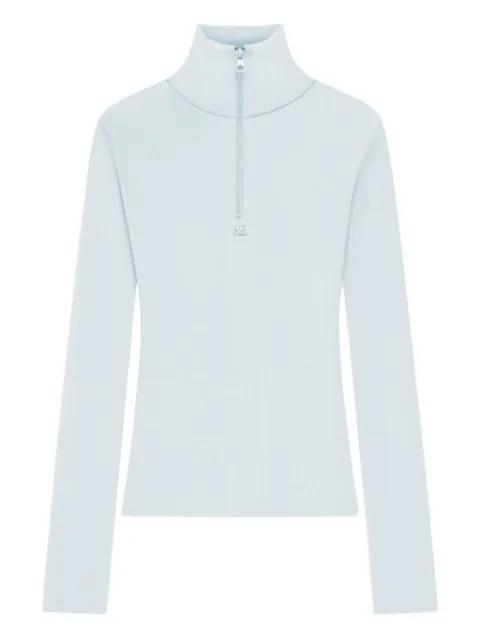 zipped mock-neck sweater by COURREGES
