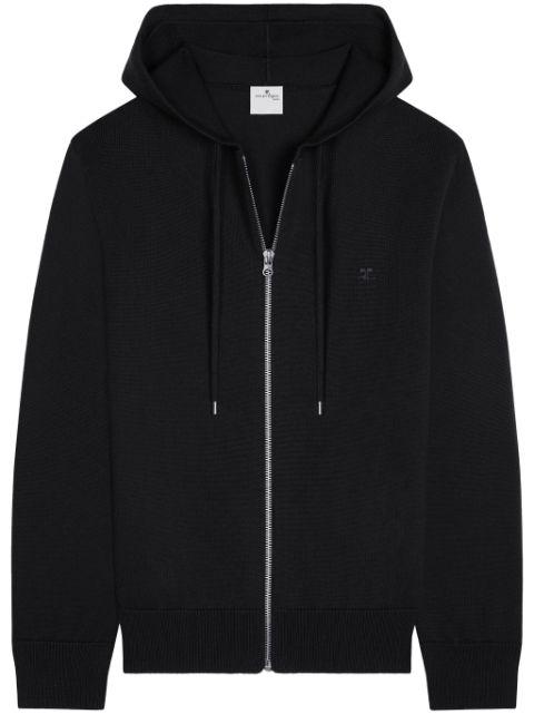 zipped wool hoodie by COURREGES