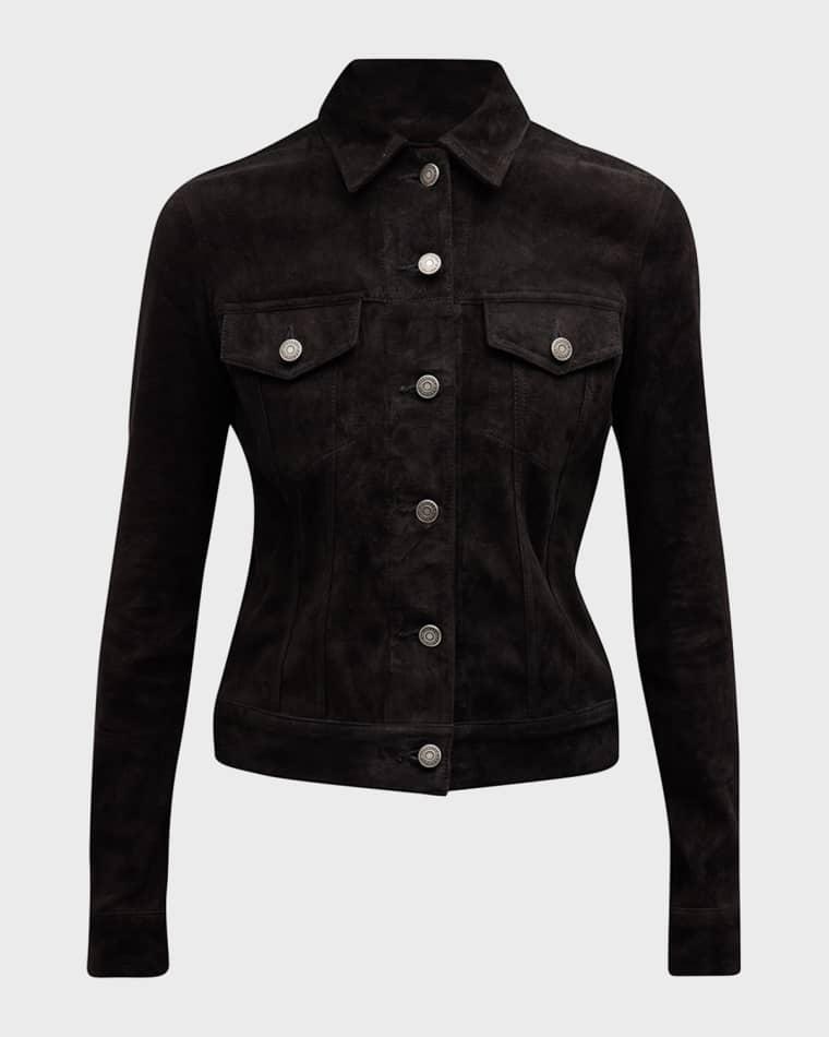 Donna Suede Trucker Jacket by COUT DE LA LIBERTE