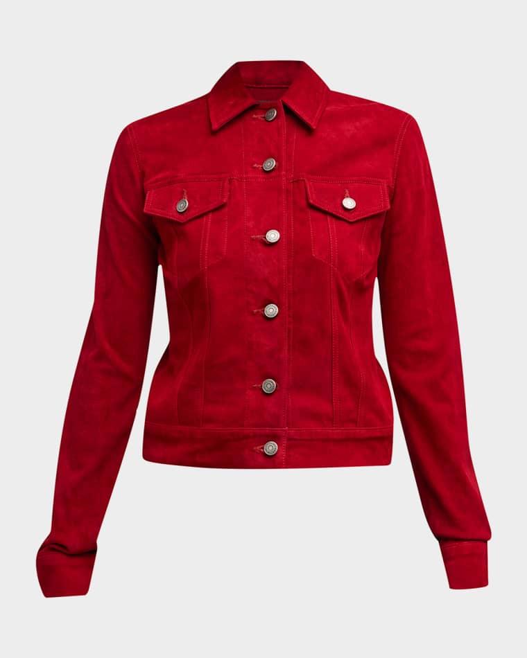 Donna Suede Trucker Jacket by COUT DE LA LIBERTE