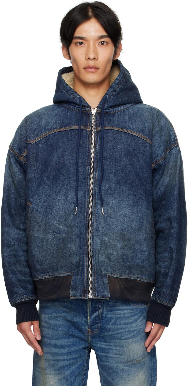 Navy Mike Japanese VTG Double Dip Sherpa Lined Denim Jacket by COUT DE LA LIBERTE