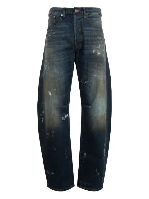 barrel-leg paint-splatter jeans by COUT DE LA LIBERTE