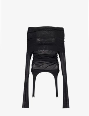 Garter-strap off-the-shoulder stretch-woven top by COWBOYS OF HABIT Garter-strap off-the-shoulder stretch-woven top by COWBOYS OF HABIT