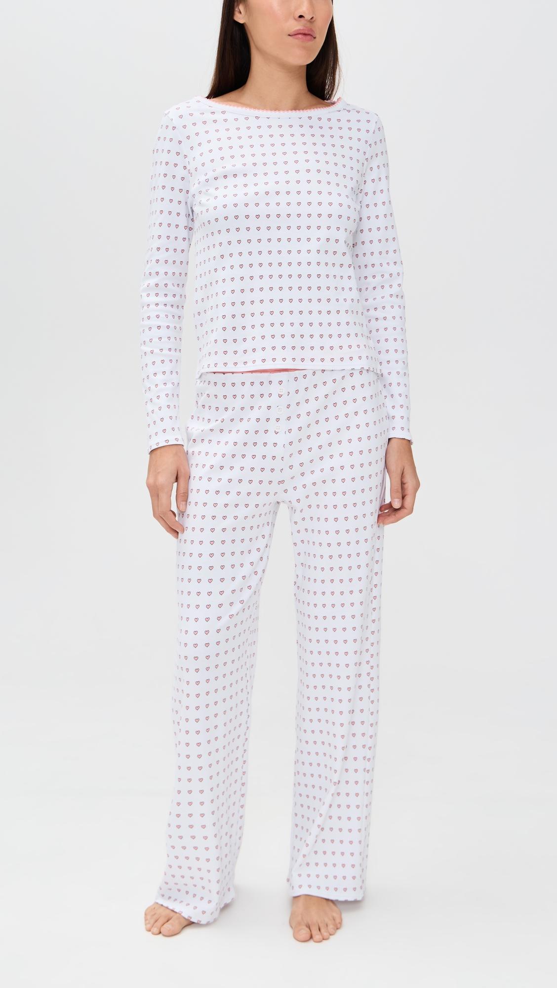 Ellie PJ Set in Floating Hearts by COZYLAND