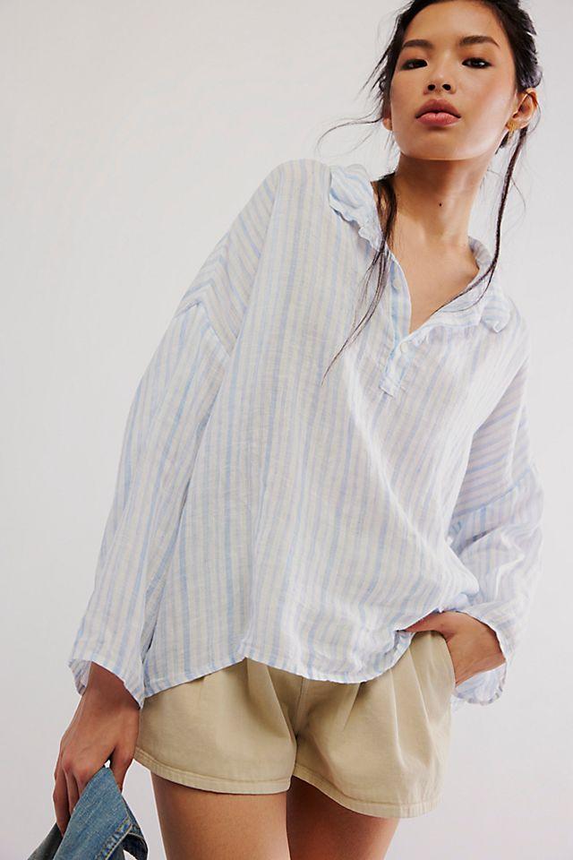 CP Shades Lissa Linen Stripe Shirt by CP SHADES