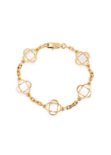 Clover pearl 18kt gold-plated bracelet by CRAFTD